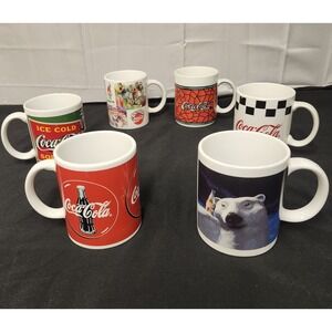 cocacola coffee mugs Lot 6, Collectibles, Vintage, Ceramic, Polar Bear,Gibson